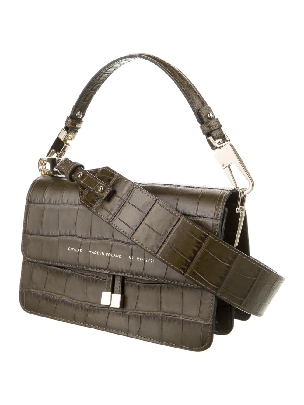 Chylak Croc-Embossed Leather Shoulder Bag